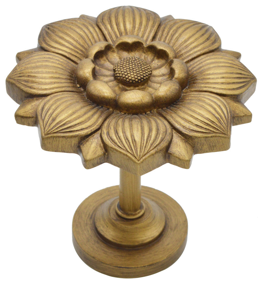 Large Bloom Medallion Drapery Holdback, Renaissance Gold