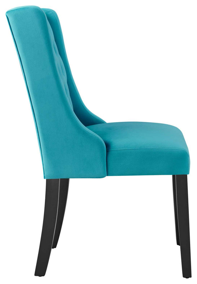 Baronet Performance Velvet Dining Chairs, Set of 2, Blue