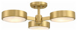 Orson 3-Light Semi Flush Mount, Modern Gold