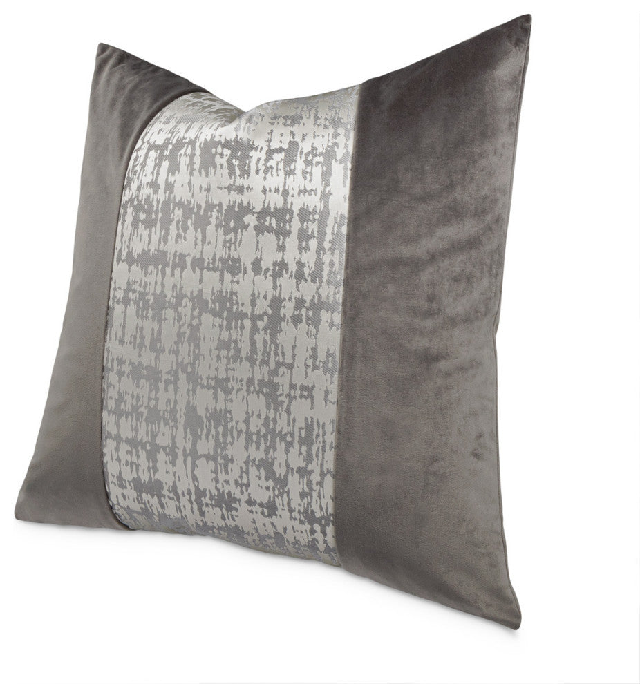 GLAMtastic Hodges 21" Pieced Pillow, Set of 2, Silver