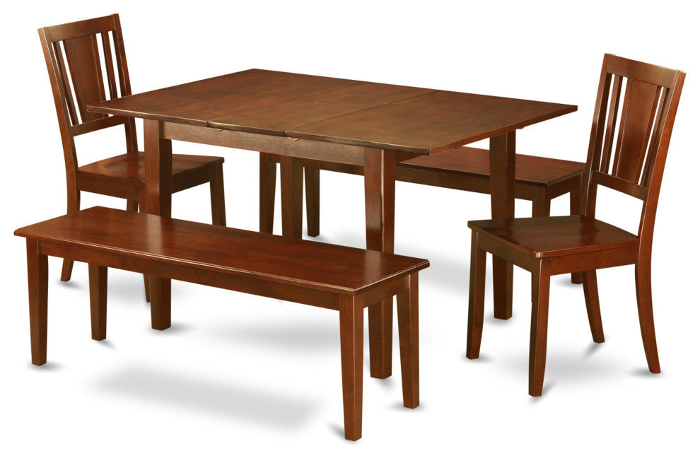 5 Pc Dinette Set For Small Spaces-Tables 2 Dining Chairs And 2 Benches