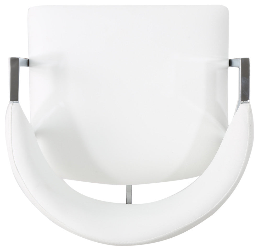 GDF Studio Emily Modern Leather 28.25" Barstool, Set of 2, Ivory