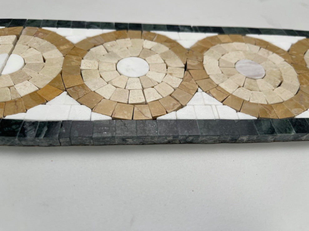 Marble Mosaic Border Accent Listello Tile Aura Gold 4x11 Polished, 1 piece