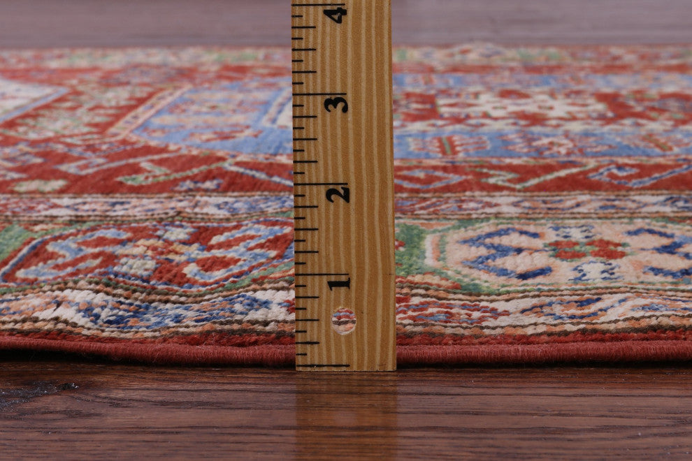 3' 9" X 5' 6" Geometric Super Kazak Handmade Rug - Q12977