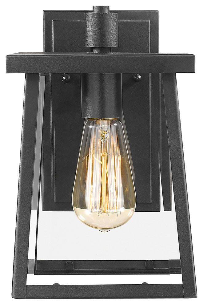 Gabriel 1-Light Textured Black Outdoor Wall Sconce 10"