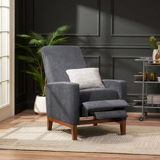 Plevna Fabric Upholstered Pushback Recliner, Charcoal and Brown