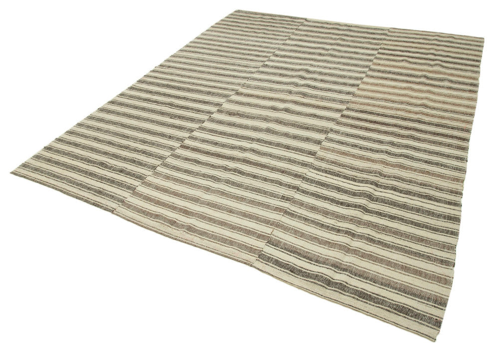 Rug N Carpet - Handwoven Turkish 6' 7'' x 8' 4'' Rustic Wool Kilim Rug