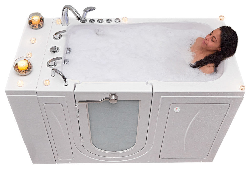 Ella Monaco 32"x52" Acrylic Walk-In-Bathtub, Outswing Door, 5 Piece Faucet