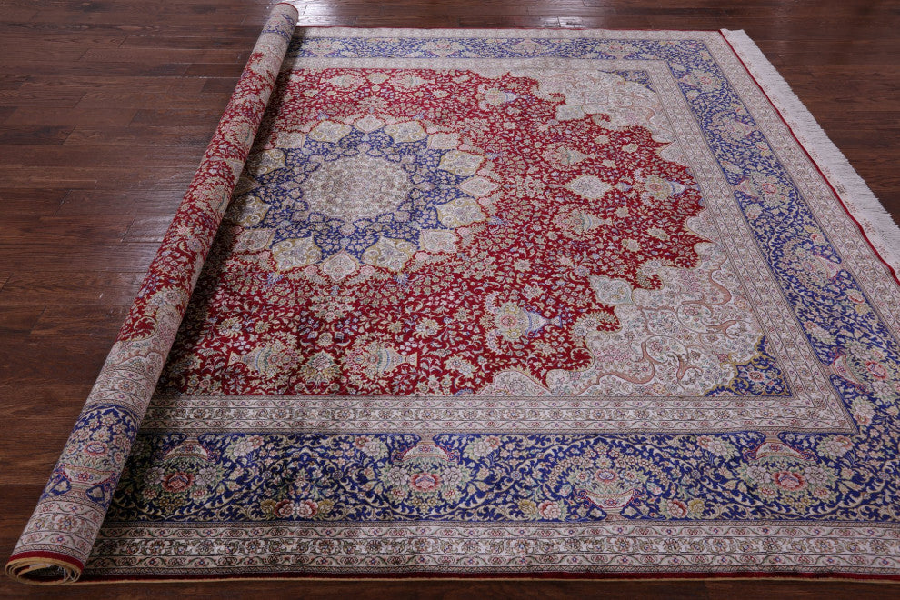 High End Persian 100% Silk Hand Knotted Rug 8' 0" X 10' 0'' Q4794