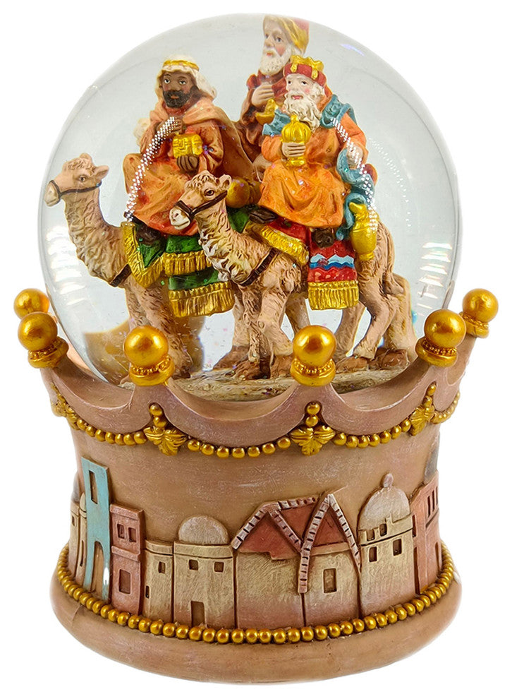 6" Three Kings Musical Globe