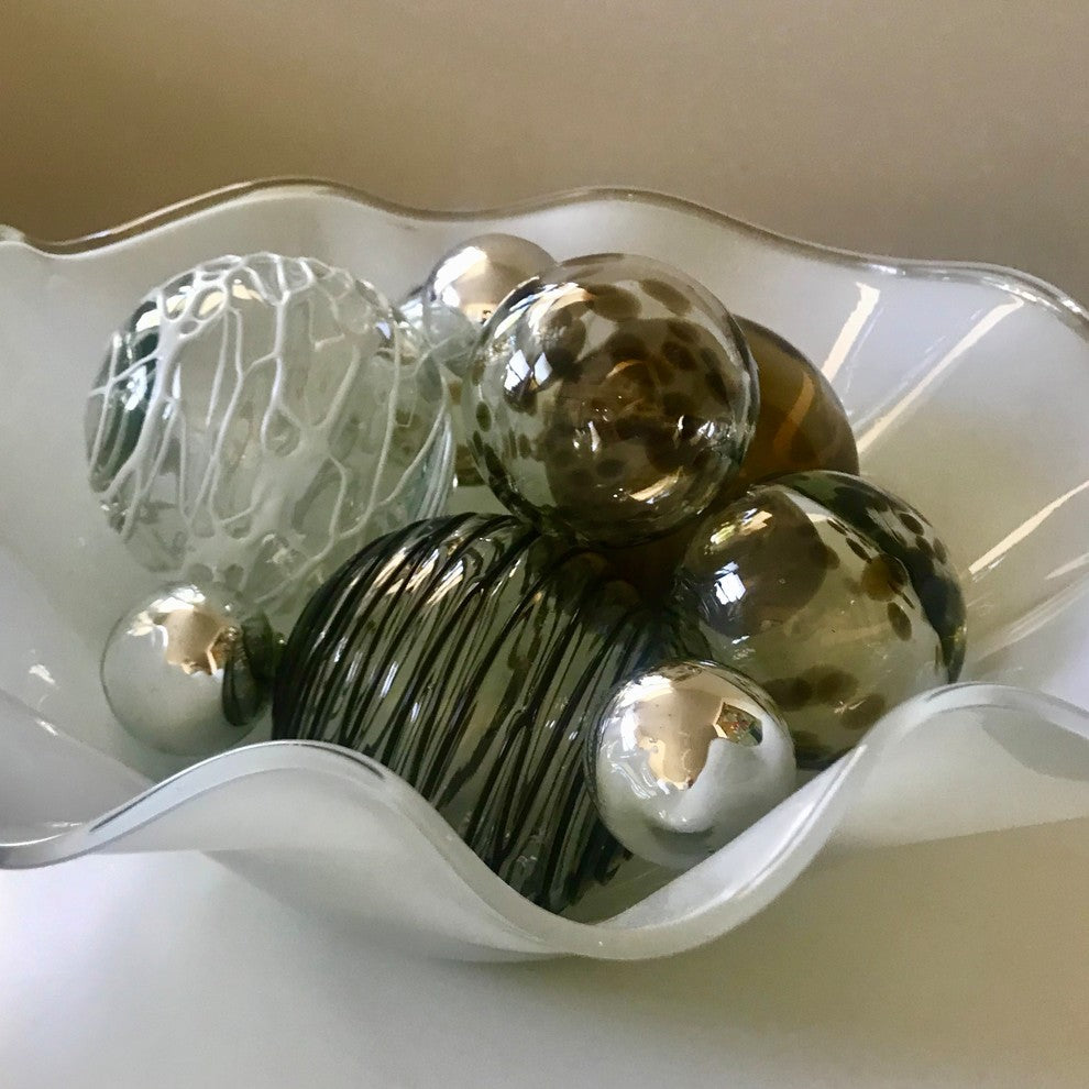 Wall Spheres - Chocolate & White ~ Set of 9