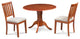 42" Burlington Dinette Dining Table Set with Soft-Padded Seat Chairs, Saddle Bro