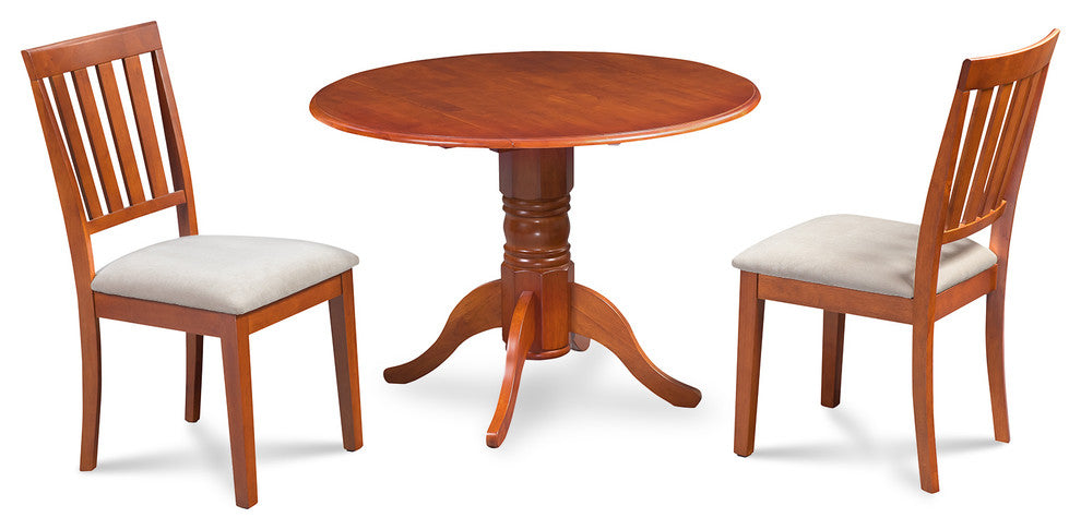42" Burlington Dinette Dining Table Set with Soft-Padded Seat Chairs, Saddle Bro