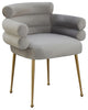 Dente Gray Velvet Dining Chair