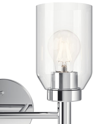 Madden Wall Sconce, Clear Glass, Chrome, 2 Light