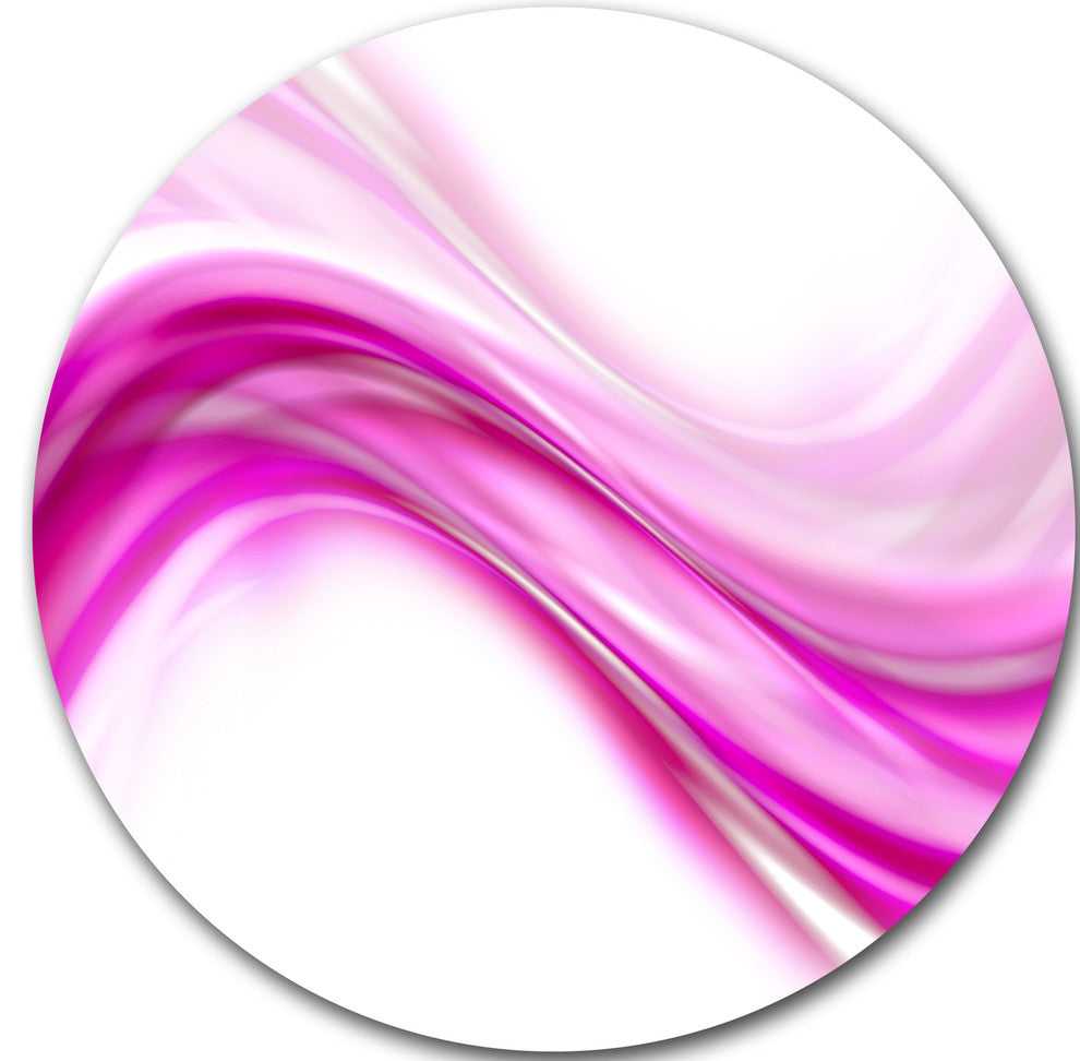 Abstract Pink Downward Waves, Abstract Digital Disc Metal Wall Art, 23"