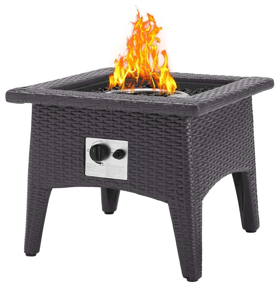 Vivacity Outdoor Patio Fire Pit Table, Espresso
