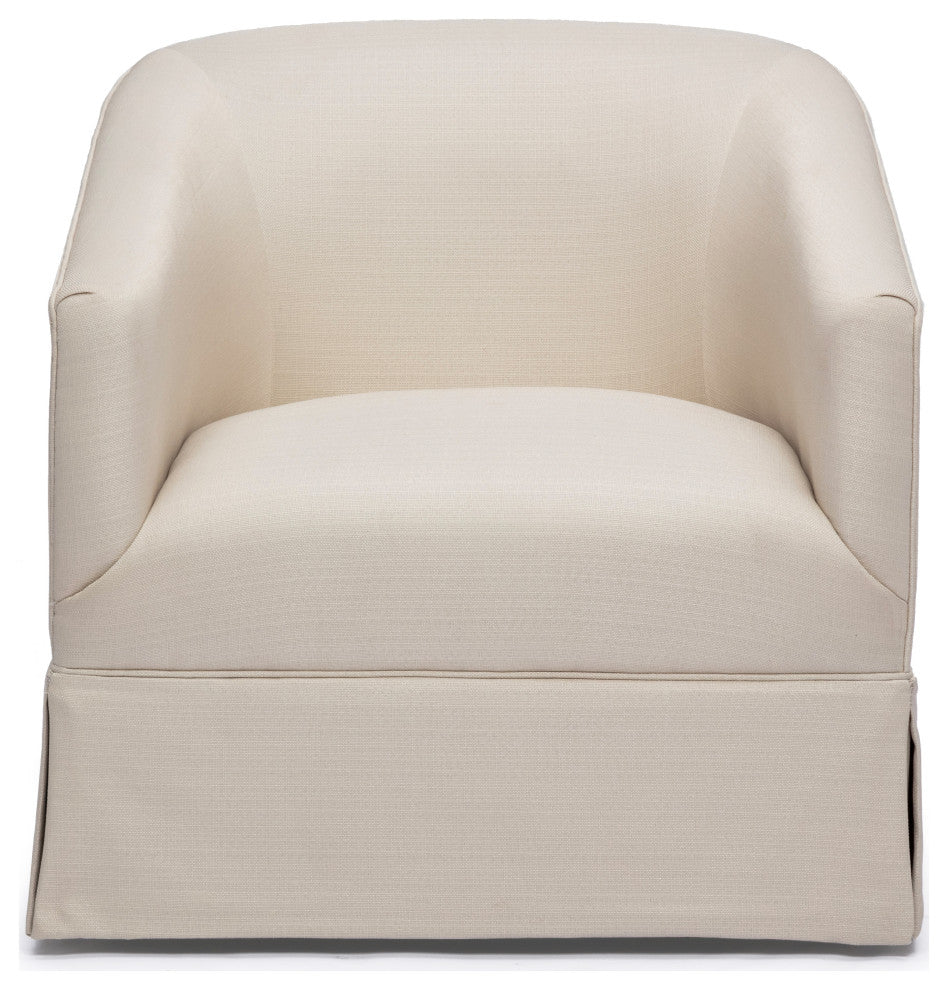 Elm Skirted Swivel Chair, Linen