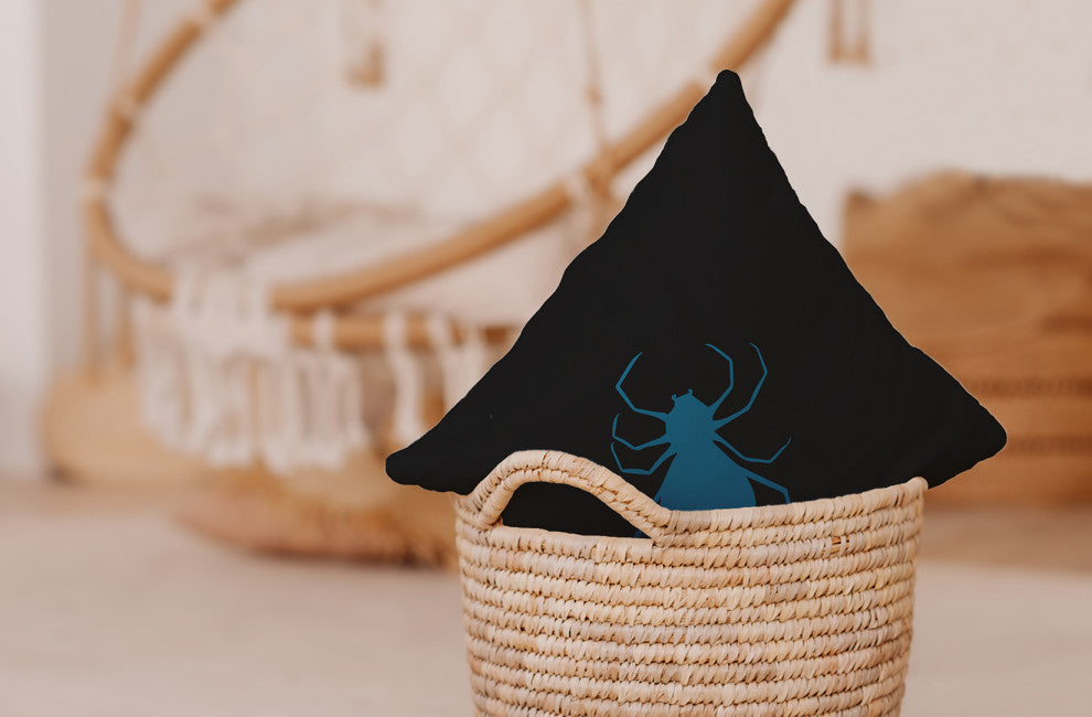 Halloween Spiders Accent Pillow With Removable Insert, Unreal Teal, 20"x20"