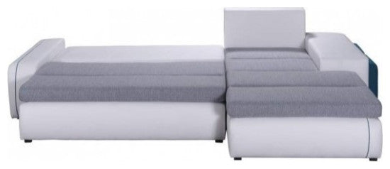 RITMO Sectional Sofa-Bed, Grey/White, Right Corner