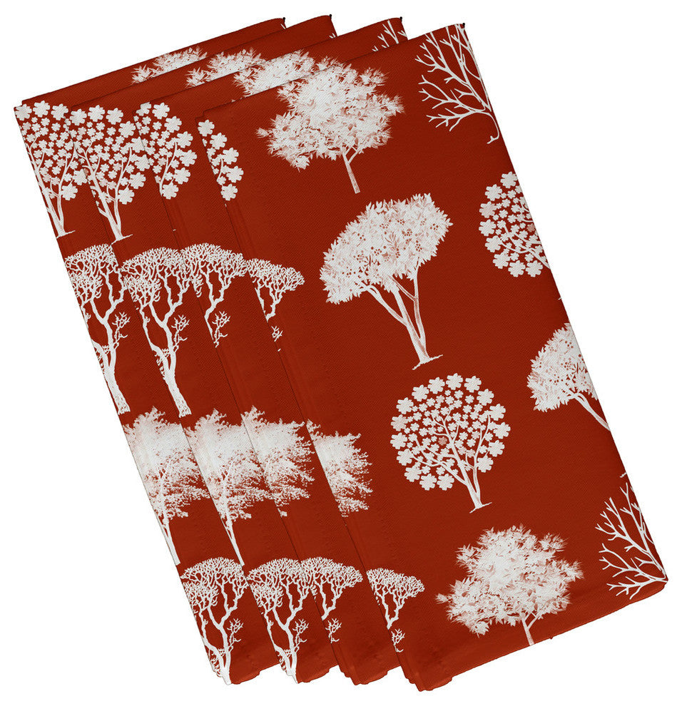 Field of Trees Floral Print Napkin, Set of 4, Rust