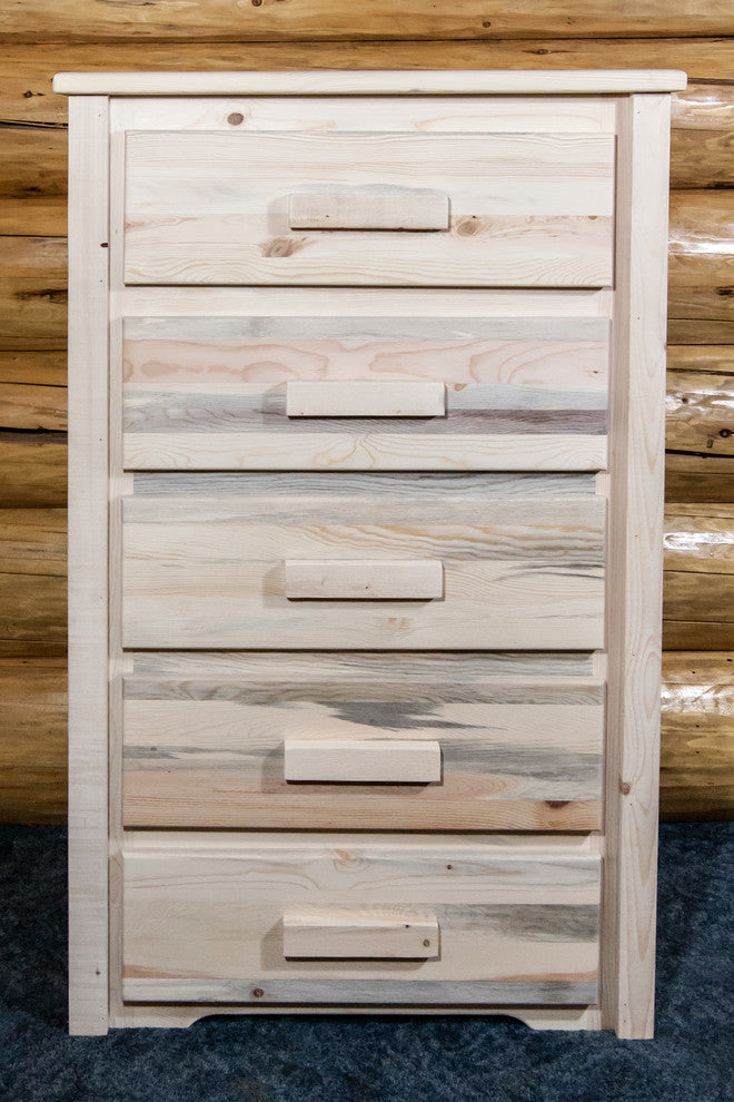 Homestead Collection 5-Drawer Chest, Clear Lacquer Finish