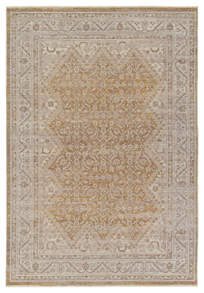 Vibe by Jaipur Living Harriet Medallion Gold/ Light Gray Runner Rug 2'6"X8'