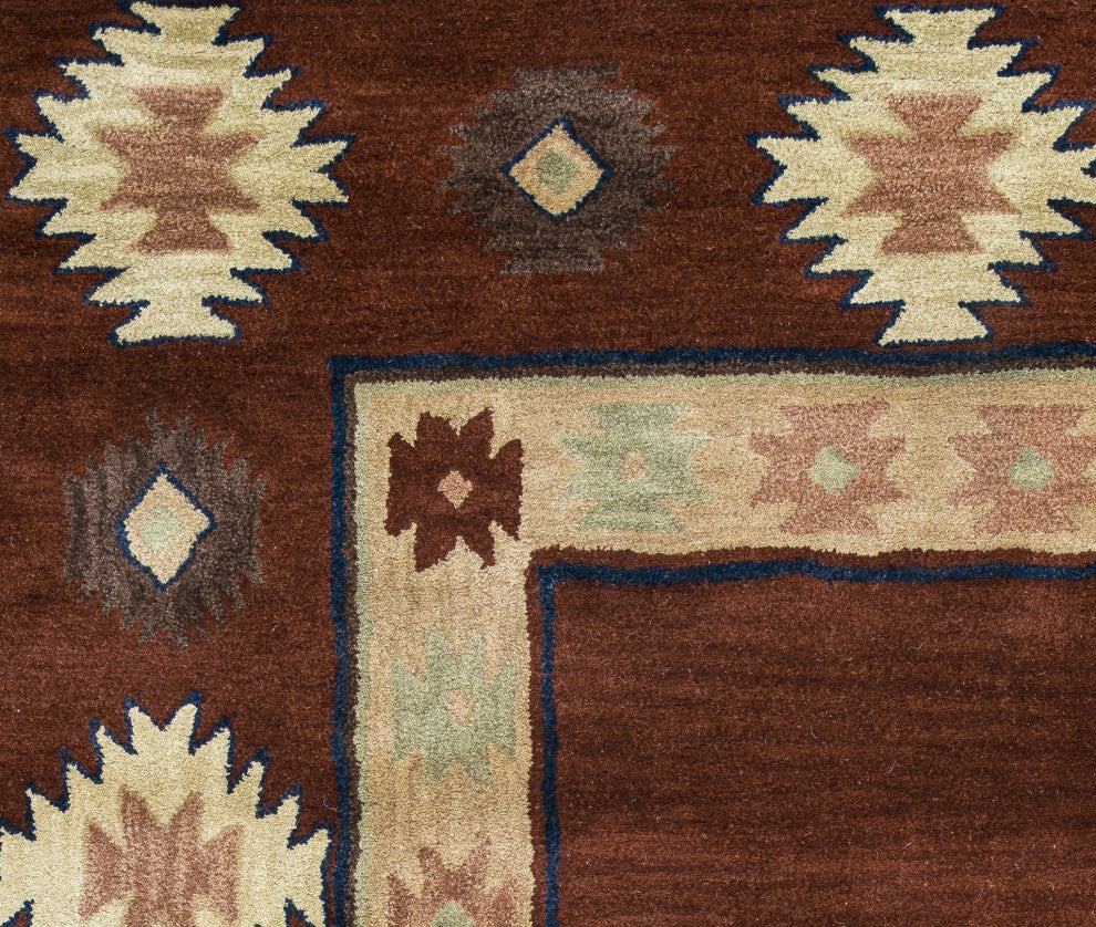 Southwest SU2014 Burgundy Southwest/Tribal Area Rug, Rectangular 8'x10'