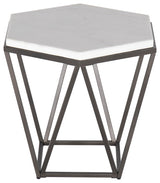Corvus White Marble Top End Table