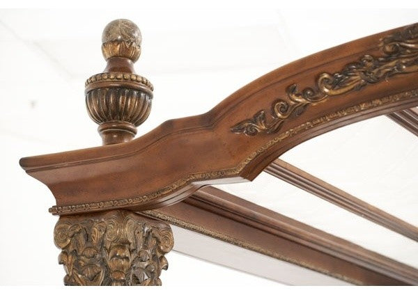 AICO Furniture, Villa Valencia Bed With Canopy, Chestnut, California King