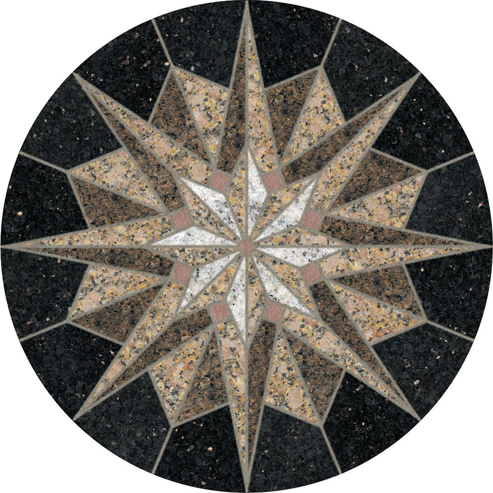 Libra Stone & Metal Medallion, 45.5" Mounted, 3/4" Thick