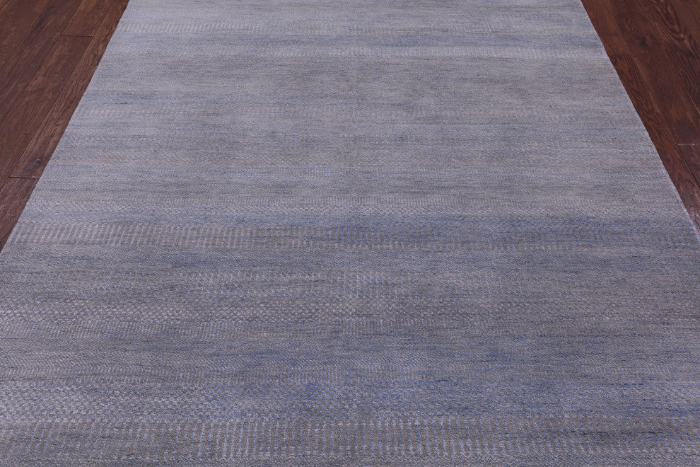 6' 1" X 9' 2" Savannah Grass Wool and Silk Hand Knotted Rug Q11416
