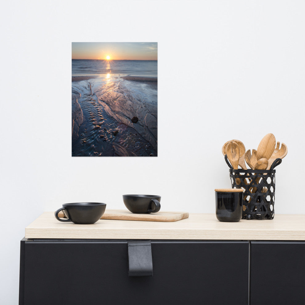 Low Tide Ravine Landscape Photo, Beach Unframed Wall Art Print, 12" X 16"