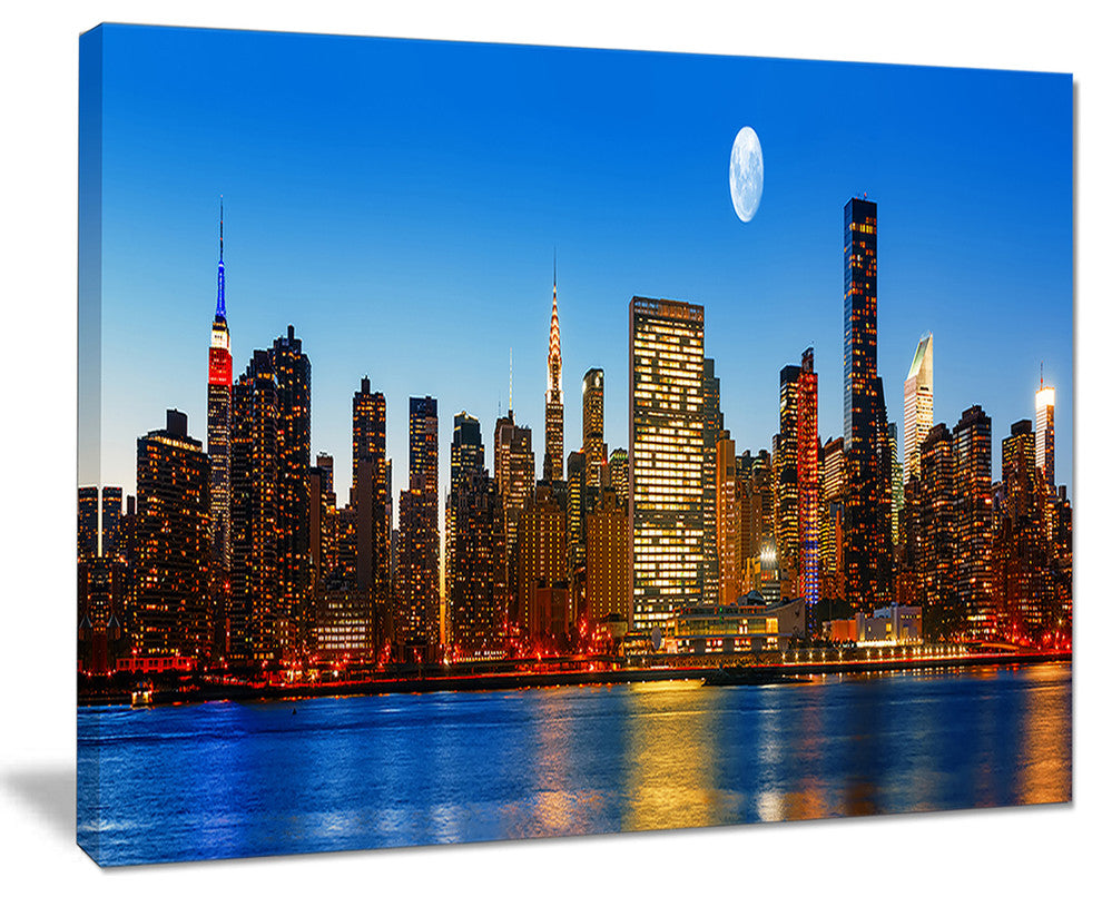 "Late Evening NYC Skyline Panorama" Canvas Print