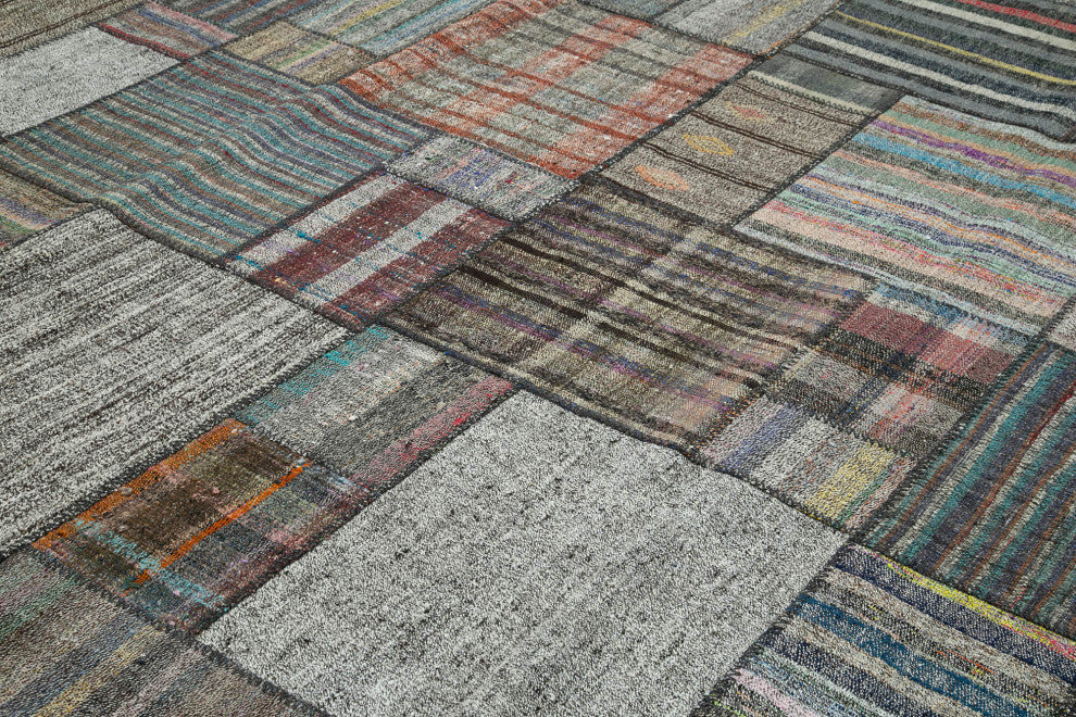 Rug N Carpet - Handmade Anatolian 10' 9'' x 13' 8'' Unique Patchwork Kilim Rug