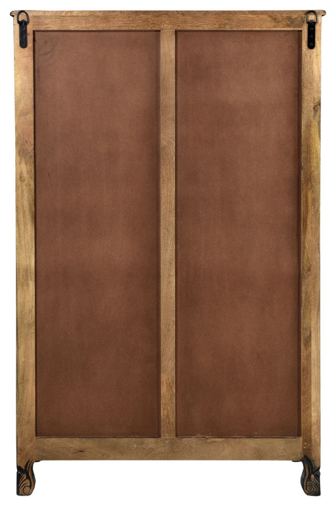 Delaney Carved Tall Chest, Distressed Black