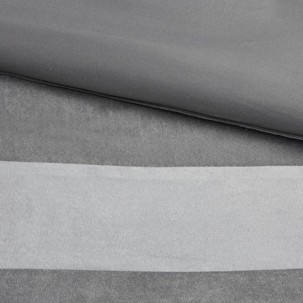 Madison Park Dax Microsuede Colorblock 7-Piece Comforter Set, Grey, King