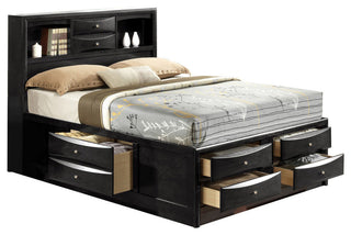 ACME Ireland EK Bed W/Storage, Black, Full