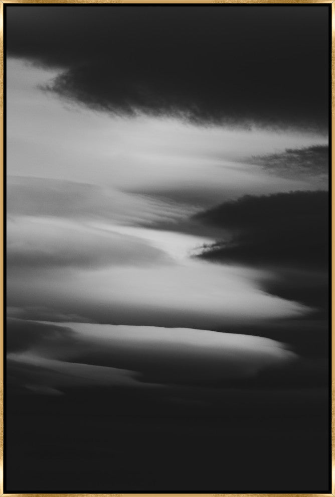 30x45 Lenticular Clouds IX, Framed Artwork, Gold