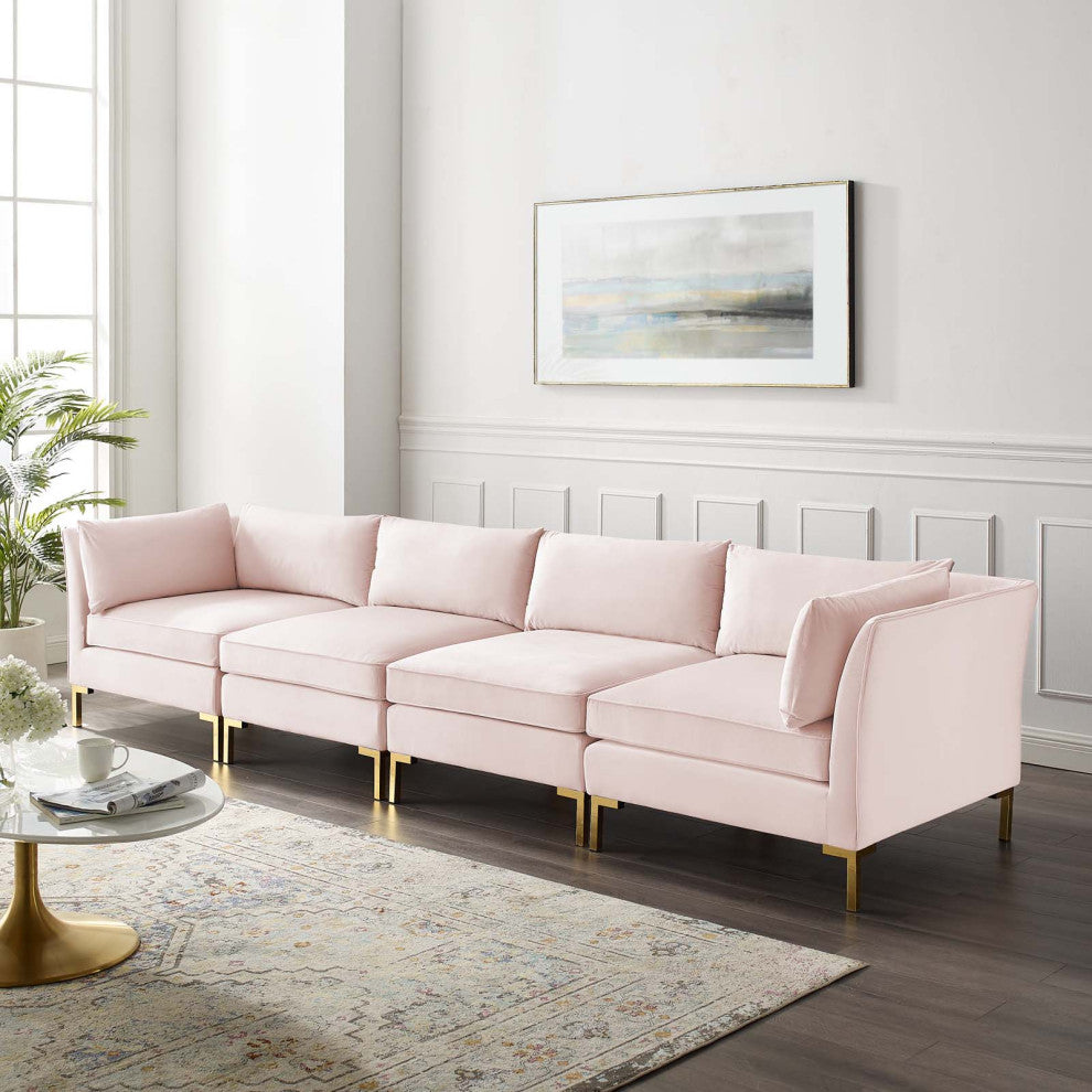 Sofa, Velvet, Pink, Modern, Living Lounge Room Hotel Lobby Hospitality