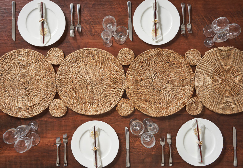Connected Organic Jute Circles Table Runner