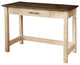 Rustic Writing Table, White With Van Dyke Brown Glaze and Rich Tobacco