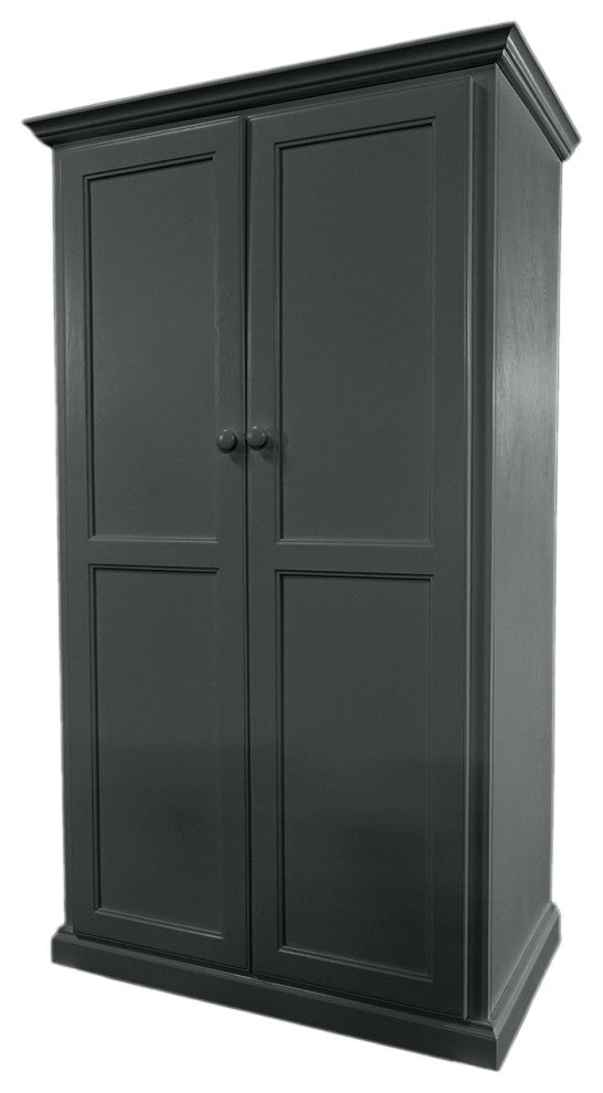 Modern Computer Armoire Desk, Iron Ore