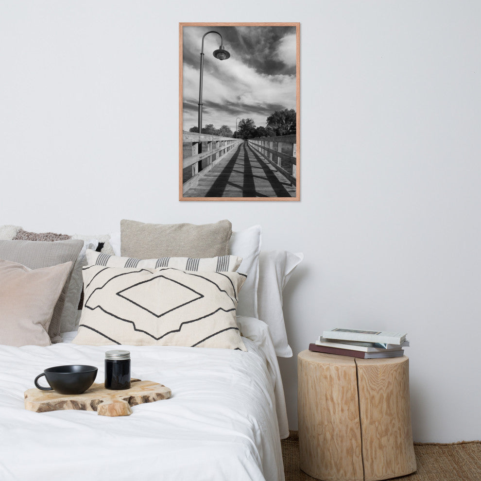 Follow the Lines Rural Landscape Framed Photo Paper Wall Art Prints, Red Oak, 24" X 36"
