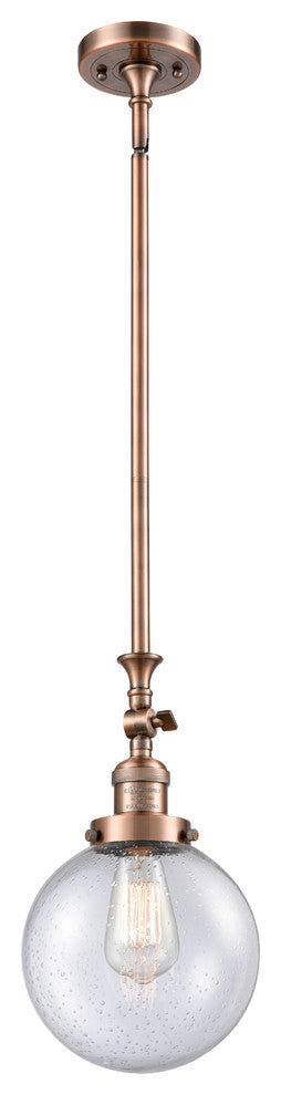 Beacon 1-Light LED Mini Pendant, Antique Copper, Glass: Seedy
