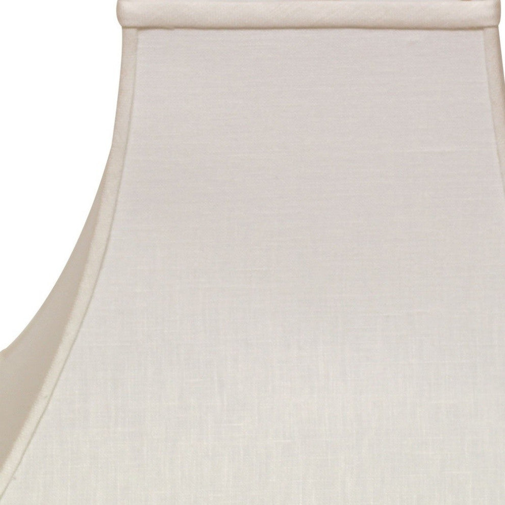 10" White Premium Square Bell Slanted Linen Lampshade