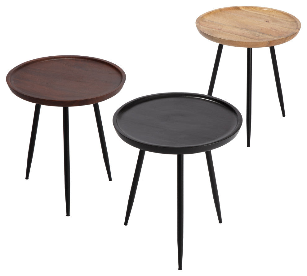 Chervey Tri Pin Side Table, Black