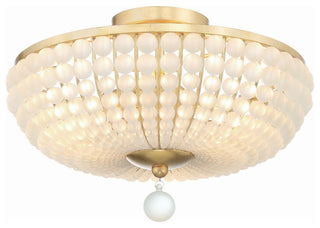 Bella Three Light Ceiling Mount in Antique Gold