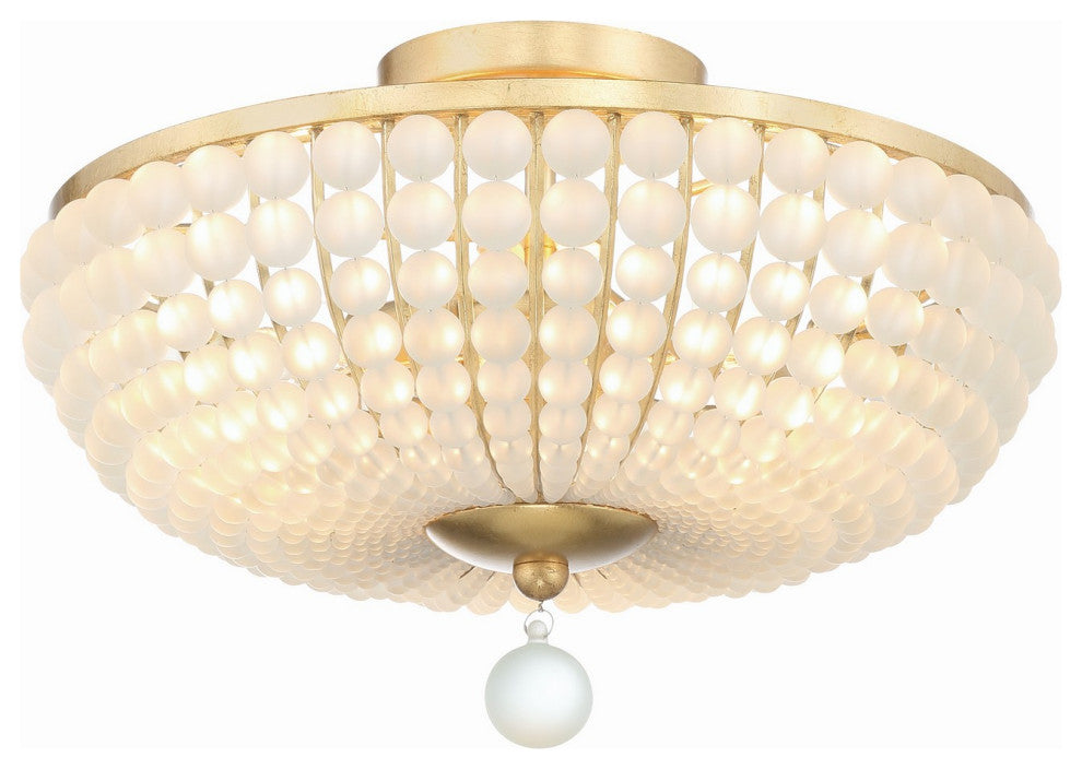 Bella Three Light Ceiling Mount in Antique Gold