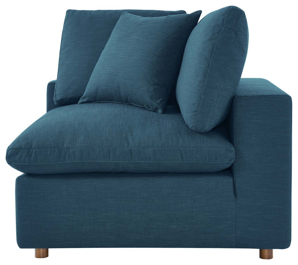 Modular Sectional Deep Sofa Set, Azure Navy Blue, Fabric, Modern, Hospitality